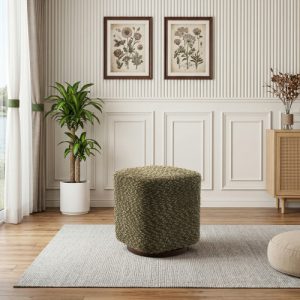 360 swivel vanity stool upholstered ottoman: modern accent chair for bedroom & living room