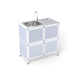 freestanding utility sink with cabinet: stainless steel laundry room sink station