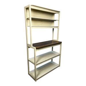 39.37" white & rustic brown 5 tier baker’s rack – the ultimate kitchen storage & coffee bar station